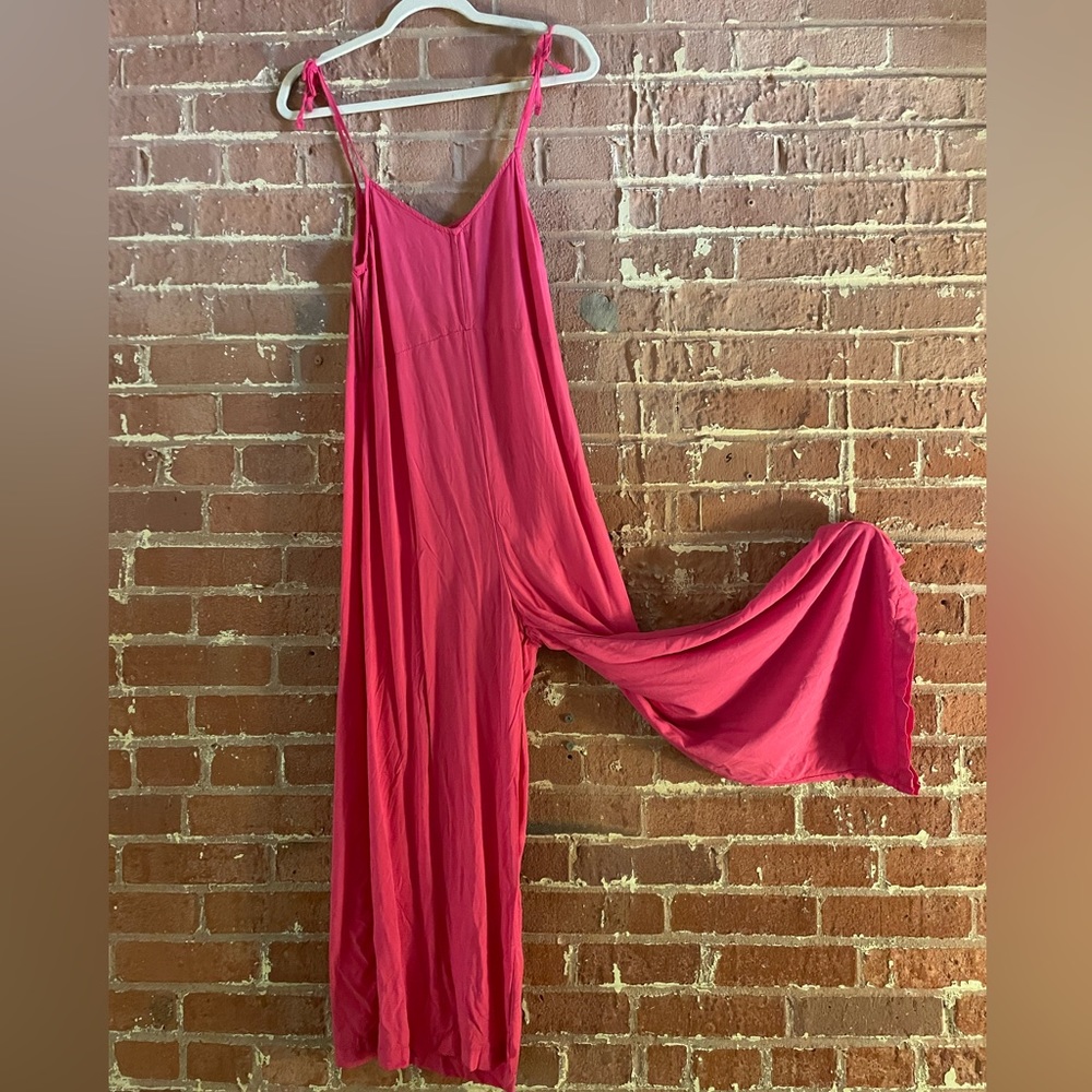 Pink Jumpsuit with Tie Straps